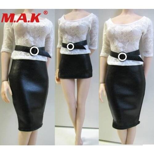 1:6 scale female girl woman action figure clothes set leather coat&skirt&belt set clothing PL62 for 12'' lady body figure access