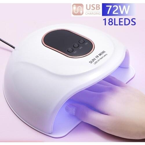 54W 18LEDS Nail Dryer LED Nail Lamp UV Lamp for Curing All Gel Nail Polish With Motion Sensing Manicure Pedicure Salon Tool