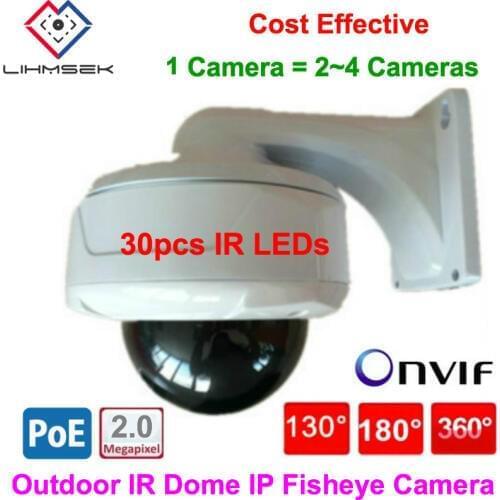 Lihmsek 1.3MP 960P IP Fisheye CCTV Surveillance 2MP 1080P HD Panoramic Camera IR Night Vision Outdoor Waterproof Camera