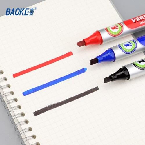 Baoke MP2928 Boxed Refillable Marker Pen Office Marker Writing Three-Color Oblique Head Oily Logistics Pen