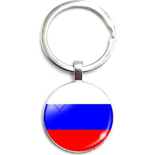 2020 Fashion Creative Retro Art 32 World Power Flag Glass Cabochon Pendant Keychain Men and Women Jewelry Keychain