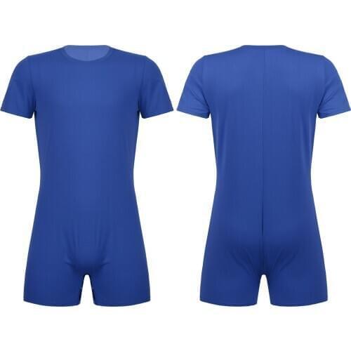 Mens Short Sleeve Teddies T-Shirts Summer Lingerie Casual Jockstraps Pouch Sexy Male One-pieces Rompers Bodycon Bodysuits