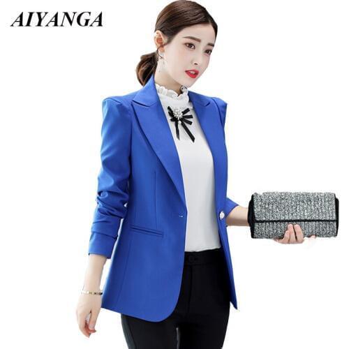 OL Suit Women 2018 Autumn Winter Lady Suits Office Blazers Women Outerwear Slim Elegant Solid Color Single Button Female Coats