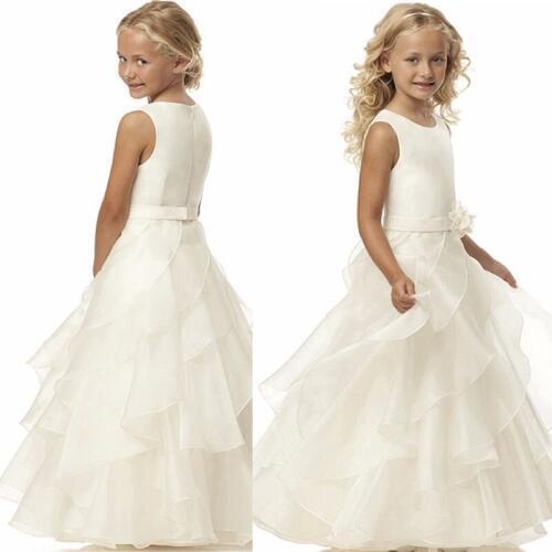 Flower Girl Dresses for Weddings Tulle Princess Lace Half Sleeve Holy First Communion Gowns Party Pageant Dress For Girls