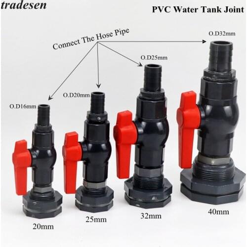 1Pc 20~63mm PVC Water Tank Connectors Composite Joint Accessories for Aquarium Garden Home Pipe Fittings Drain Hose Connector