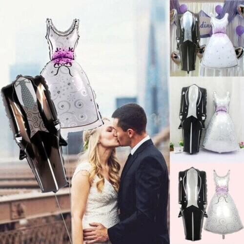 Bride And Groom Bridal Dress Aluminum Balloon Wedding Engagemen Party Decoration