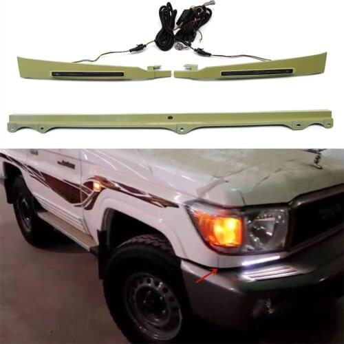 3pcs Accessories For Toyota Land Cruiser J70 LC70 LC71 LC76 LC78 LC79 FJ70 FJ71 FJ76 J79 LED Daytime Running Light DRL Lamps