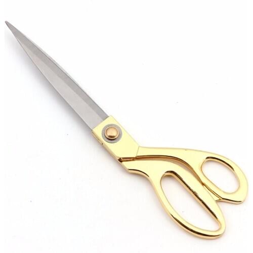 High Quility Stainless Steel Golden Scissors Fabric Clothes Sewing Tailor Scissor Sharp Blade Office Supply Stationery Home Tool