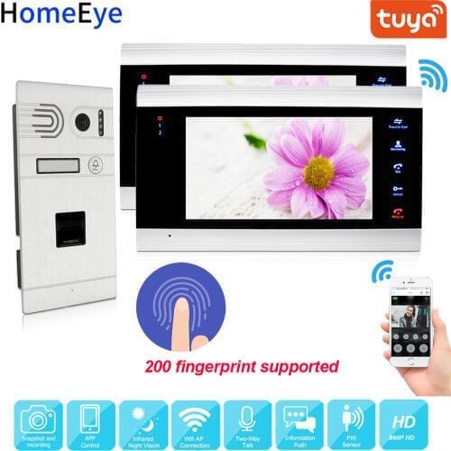 960P HD TuyaSmart App Supported Fingerprint WiFi IP Video Door Phone Video Intercom System Home Access Control Motion Detection