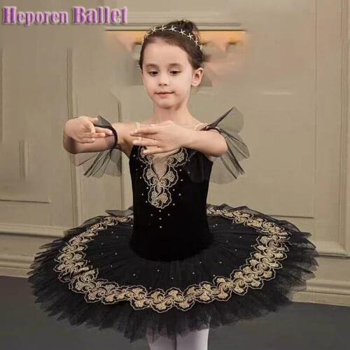 Black Ballet Tutu Skirt Performance Costume Childrens Puffy Veil Adult Sling Swan Lake Sleeping Beauty stage Costume