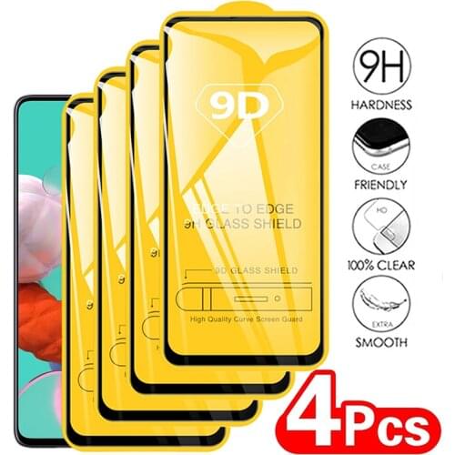 2-4Pcs 9D Tempered Glass For Samsung Galaxy A51 A52 A71 A31 A32 A21S A30 A50 A70 Screen Protectors For Samsung S20 S21 FE Plus