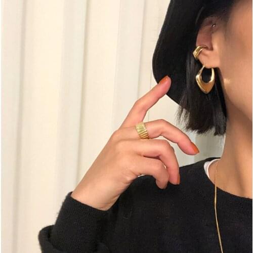 News Real 925 Sterling Silver Mare Earrings For Women Fashion Simple Geometric Shape Earrings Daily All-Match Charm