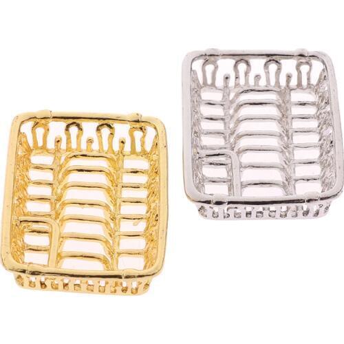 1/12 Dollhouse Miniature Mini Metal Dish Rack Simulation Furniture Kitchen Storage Shelf Model Toys