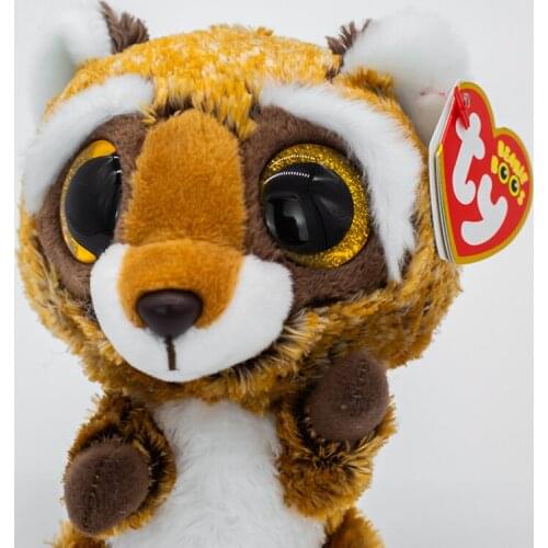 15cm Ty Plush Doll Rusty The Brown Raccoon Soft Stuffed Toys Big Beanie Eye Unicorn Owl Giraffe Bat Cat Animals Doll Toy Gift