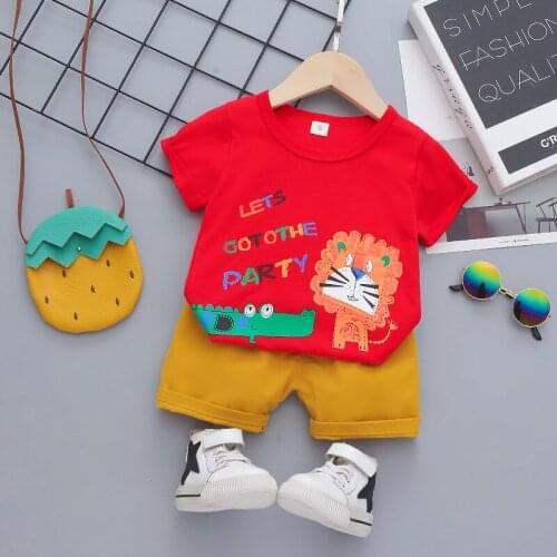 2020 New Boy Summer Clothes Sets T-shirt+Shorts Kids Boy Outfits Baby Kids Two piece Suit Childrens Clothing