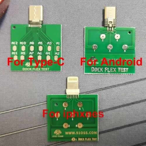 3pcs/lot Micro USB PCB Test Board Charging Dock Flex Tester for iPhone Andorid Type-C Smartphone repair Dock test board