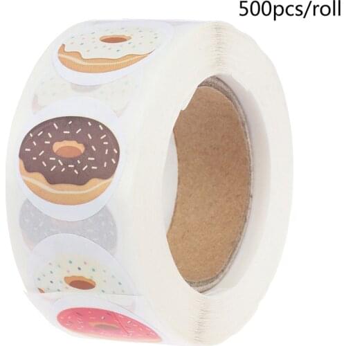 500pcs/roll Donuts Thank You Sticker For Seal Labels Gift Packaging Stationery
