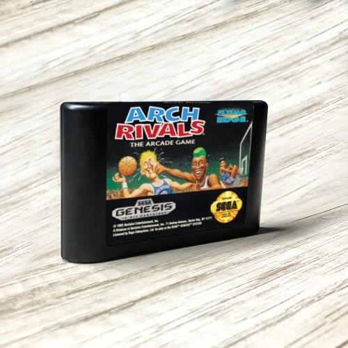 Arch Rivals - USA Label Flashkit MD Electroless Gold PCB Card for Sega Genesis Megadrive Video Game Console