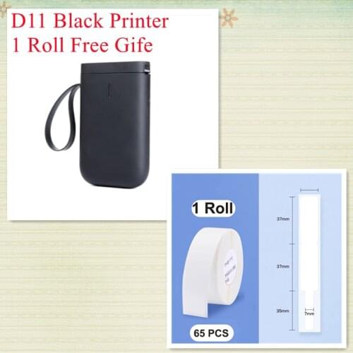 Nimbot d11 Wireless tag printer Handheld Pocket labels bluetooth printer thermal label printer (Black printer and cabel label)