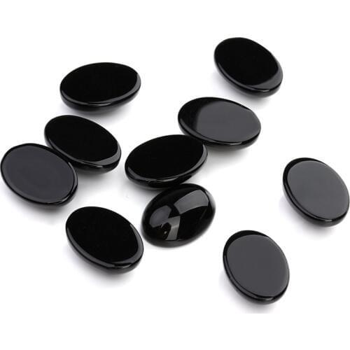 10pcs/lot 10*14/13*18/18*25mm Black Beads Cameo Cabochon Natural Stone Beads Diy Cabochon Setting Findings Jewelry Making F5020