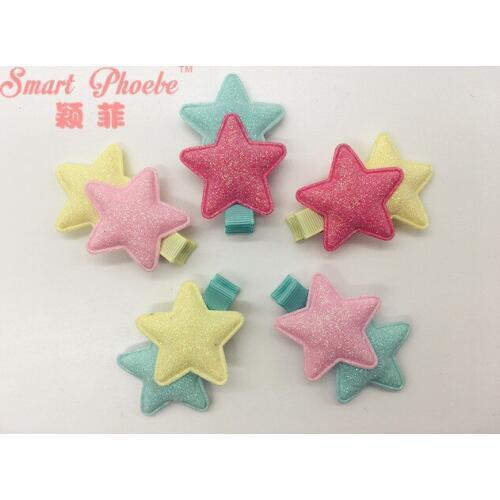 Boutique 20pcs/5C Fashion Kawaii Glitter Candy Colors Star Hairpins Cute Cartoon Hair Clips Princess Headwear Accessories