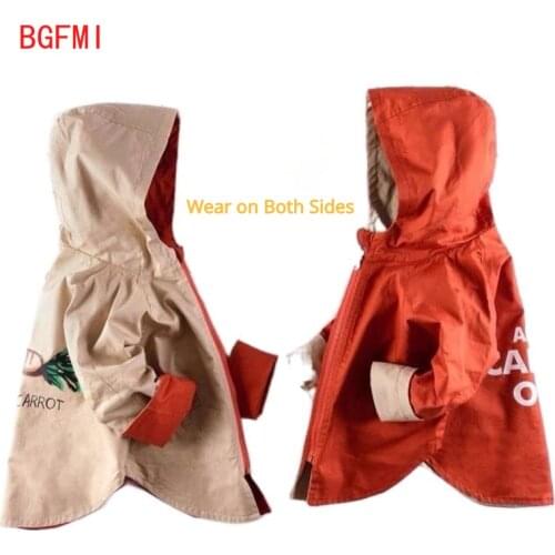 Children Coats Spring Boys Windbreaker Wear on Both Sides Casual Letter Print Kids Trench Coat Toddler Boy Jackets Autumn Hooded