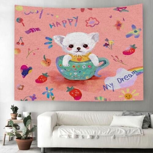 My Dream Tapestry Wall Teacup Dog Hanging Carpet 3D Print Christmas Gift Wall Tapestry For Kids Adults Yoga Mat Tapestry