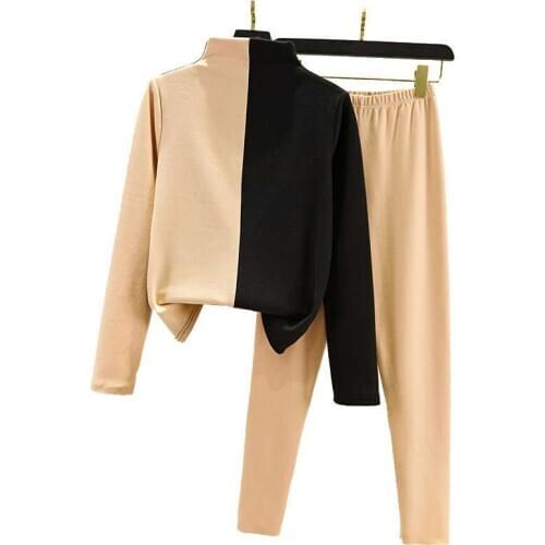 Women Turtleneck Thermo Underwear Sets Long Johns Thermal Suit Underwear Winter Female Shapewear Microfiber Shirts + Pants 1