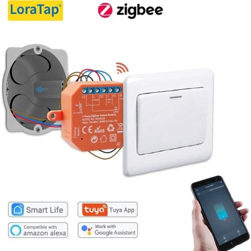 LoraTap Tuya ZigBee 3.0 Light Relay Module Smart Life Google Home Alexa App Remote Control Devices Timer Work with Zigbee2MQTT