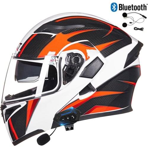 GXT Bluetooth Motorcycle Helmet Flip Up Casco Moto Men Doublel Lens Motorbike Riding Helmet Motorcycle Capacete Four Seasons DOT