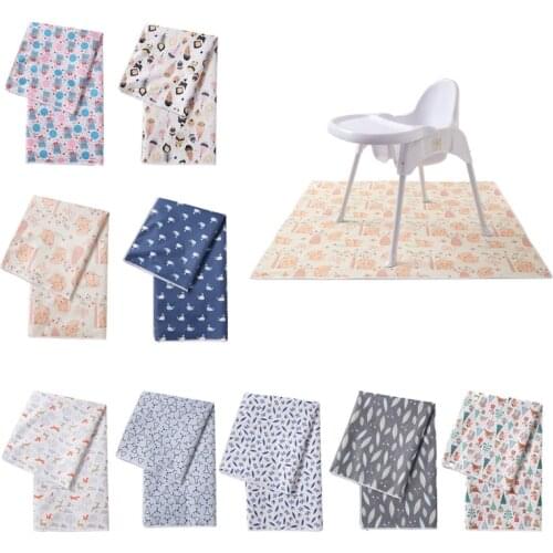 Washable Highchair Splash Floor Mat Anti-Slip Silicone Spot Splash Mess Mat Waterproof Food Catcher Art Craft Leak Proof L4MC