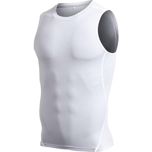 Mens Quick Dry Fitness Vest Sleeveless Sports Compression Tank Tops Breathable for Fitness Workout Cycling Running FK88