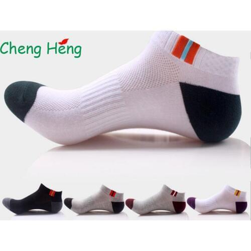 CHENG HENG 5 Pairs / Bag Sale High Quality New Style Cotton Socks Mens Socks Breathable Mesh Socks 5 Color Fashion Stitch Socks
