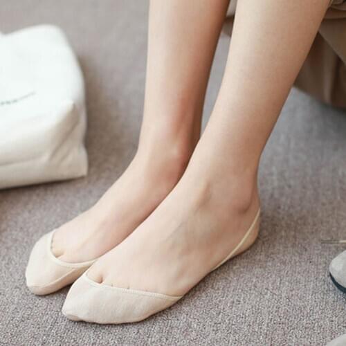Female Solid Color High Heels Invisible Socks Fashion Women Slingback Toe Cover Topper No Show Socks