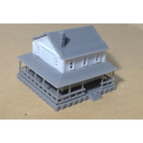 Outland Models Country 2-Story House White Z Scale 1:220 Train Railway Layout