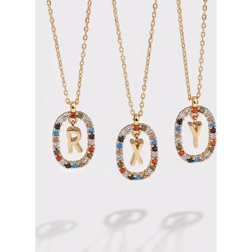 Silvology 925 Sterling Silver Spain 26 Alphabet Necklace for Women Swingable Colorful Letter Creative Necklace Birthday Jewelry