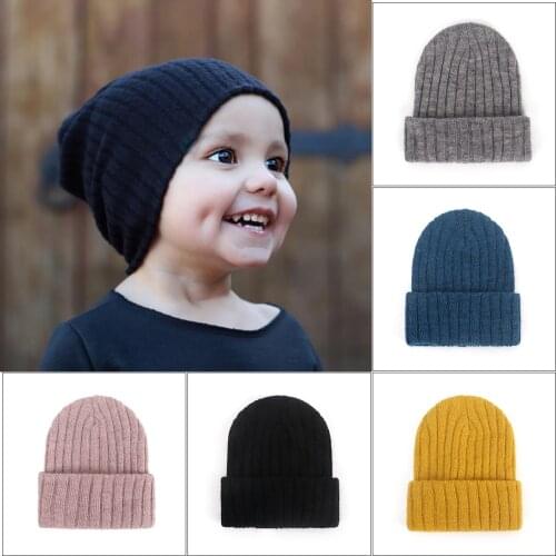 Children Cashmere Thicken Winter Hats Boy Girls Baby Beanies Knitted Cap Soft Comfortable Warm Bonnet Hijab Caps For Kids