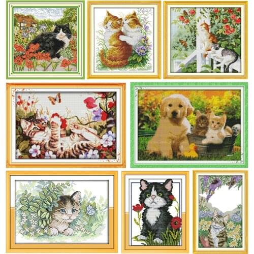 Stamped Cross Stitch Kit Embroidery Needlework Sweet FriendPrinted 11CT 14CT Counted Patterns Canvas Crafts Home Decoration Sets