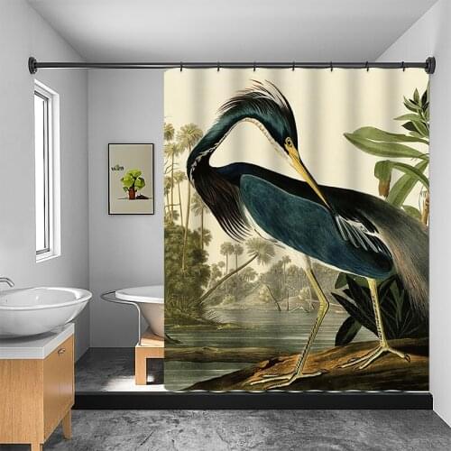 3D Animal Print Nordic Style Shower Curtain Set Hook Natural Landscape Home Decoration Bathroom Curtains