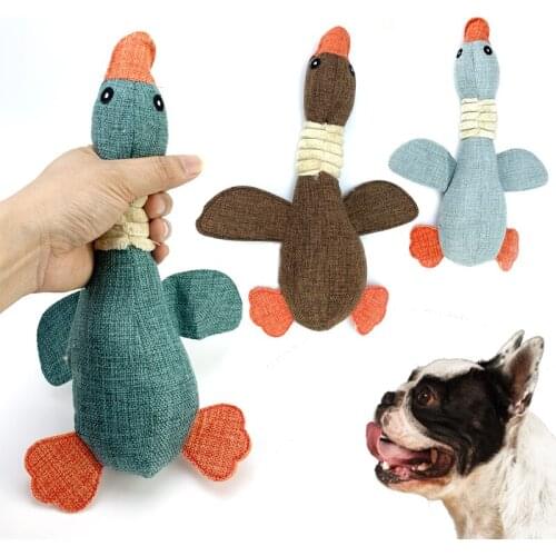Dog Chew Duck Toys Wild goose modeling Linen Plush Vocal Toys Squeaky For Dog Toys pet puppy toys pet products