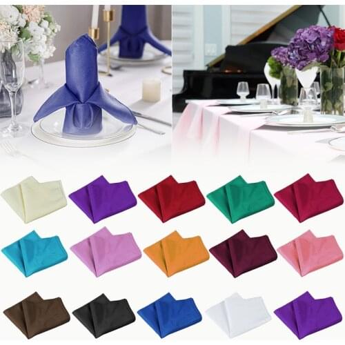 100Pcs Linen Decorated Napkins Polyester Napkin Cotton Handkerchief Cloth Diner Banquet Wedding Party Home Decoration Wholesale