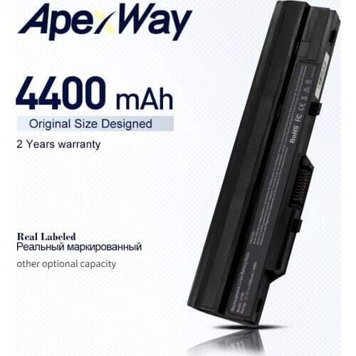 4400mAh Black Laptop Battery for Msi Wind U90 U100 U210 U230 BTY-S11 BTY-S12 3715A-MS6837D1 6317A-RTL8187SE TX2-RTL8187S