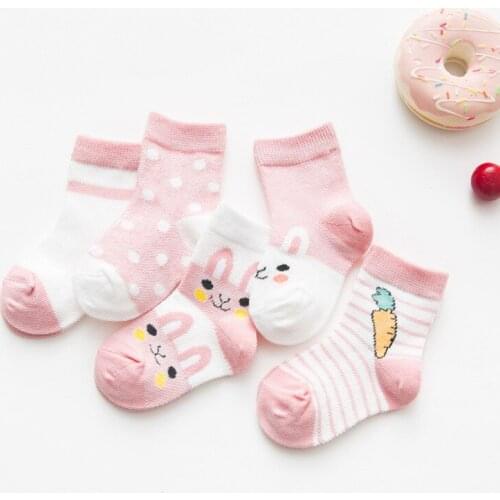 5 Pairs/Lot Children Cotton Socks Boy Girl Baby Cute Cartoon Breathable Mesh Socks For 0-9 Yrs Teens Summer Fashion Kids
