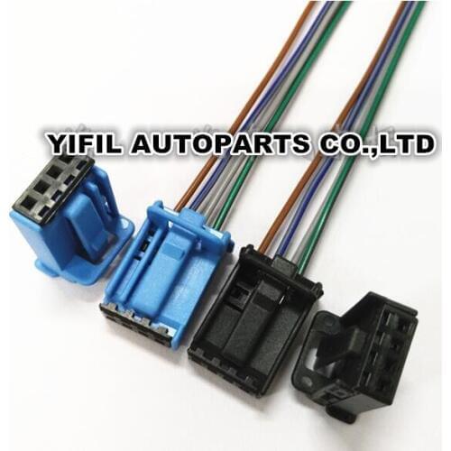 5pcs/lot 4 Pin/Way Central Locking Switch Connector Plug With Cable Wire Pigtail For Audi Volkswagen Skoda 1K0972704/1K0972704D