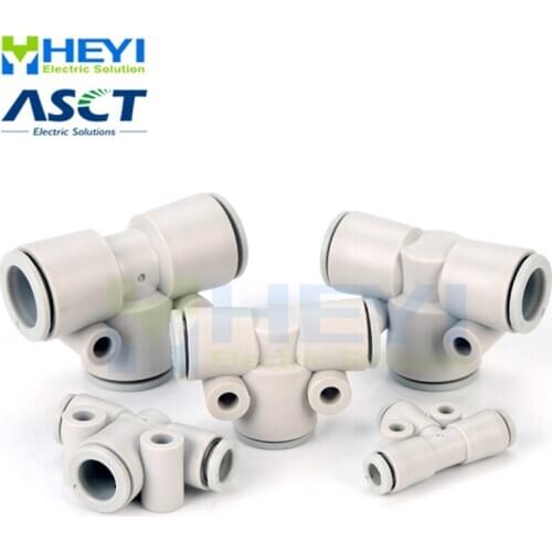 5PCS/bag KQ2T 10 -12mm T Type One-touch Pneumatic Push In Fittings For Air/Water Hose and Tube Connector