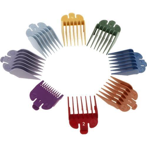 8X Professional Universal Clipper Guard Guides Comb Set 1/8'' 1/4'' 3/8'' 1/2'' 5/8'' 3/4'' 7/8'' 1'' - Hair Styling Accessories