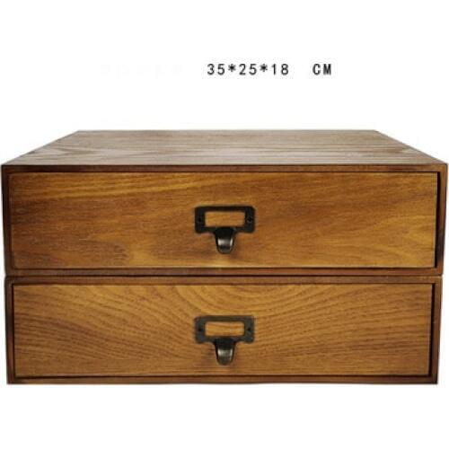 Antique handmade two steps of chest storing box wooden