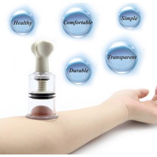 1pcs Rotating Handle Vacuum Cupping Liposuction Nipple Amplifier Detoxification Health Cupping Massage Plastic Cans 4 Sizes
