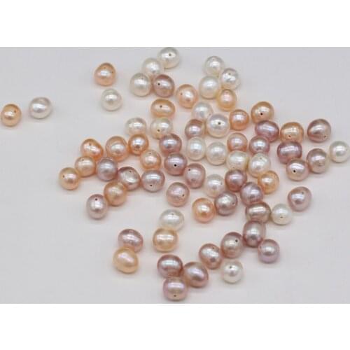 20pcs Charms Natural Freshwater Pearl Beads Round Pearls Punch Loose Beads for Jewelry Making DIY Necklace Bracelet Accessories