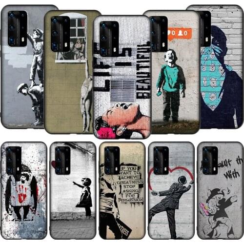 T176 Street Art Banksy Graffiti Case for Huawei P9 P10 P20 P30 P40 Y6 Y7 Y9 Lite Pro Max Prime Mini 2019